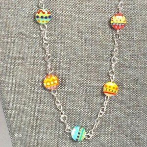 hand formed sterling links lampwork bead necklace